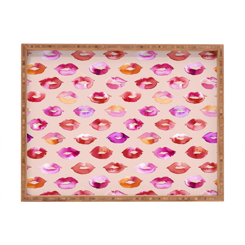 Ninola Design Sweet Pink Lips Rectangular Tray