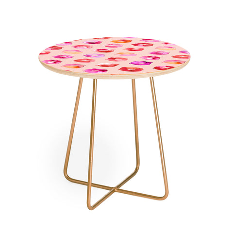 Ninola Design Sweet Pink Lips Round Side Table