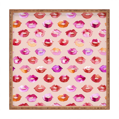 Ninola Design Sweet Pink Lips Square Tray