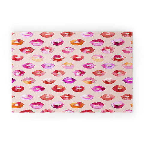 Ninola Design Sweet Pink Lips Welcome Mat
