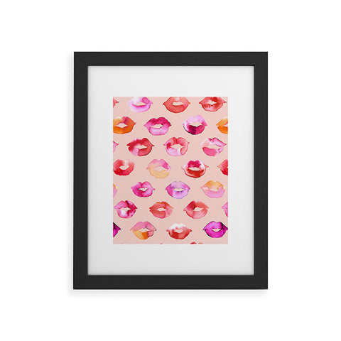 Ninola Design Sweet Pink Lips Framed Art Print