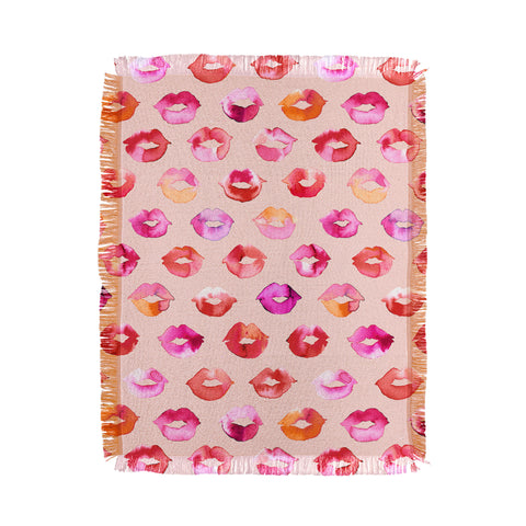 Ninola Design Sweet Pink Lips Throw Blanket