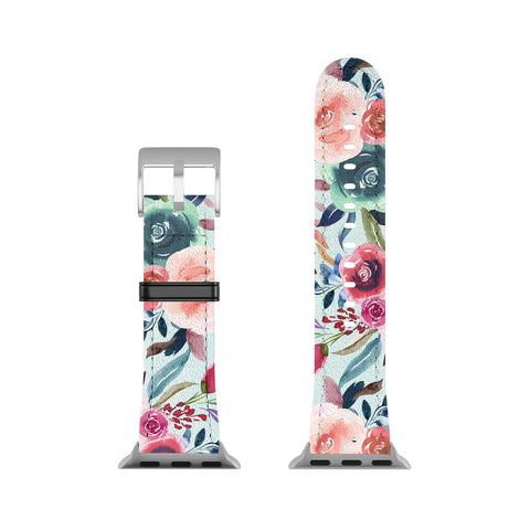 Ninola Design Sweet Romance Flowers Blue Apple Watch Band