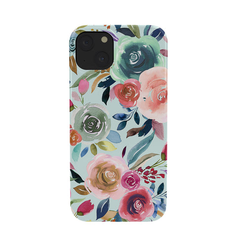 Ninola Design Sweet Romance Flowers Blue Phone Case