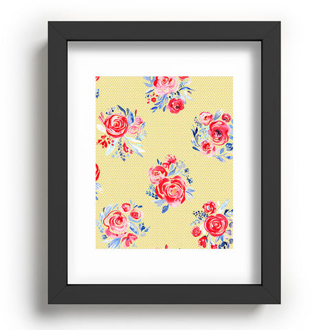 Ninola Design Sweet Roses Bloom Bouquet Recessed Framing Rectangle