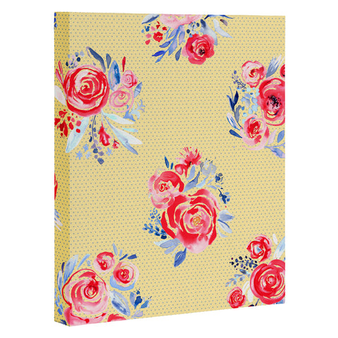 Ninola Design Sweet Roses Bloom Bouquet Art Canvas
