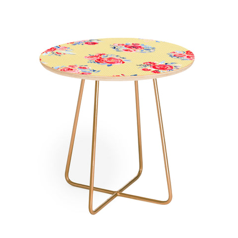 Ninola Design Sweet Roses Bloom Bouquet Round Side Table