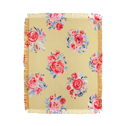 Ninola Design Sweet Roses Bloom Bouquet Throw Blanket