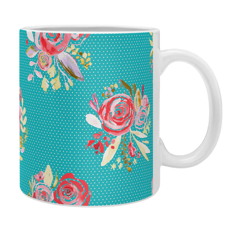 Ninola Design Sweet Roses Blooms Blue Coffee Mug