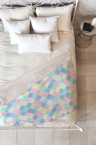 Ninola Design Swimming Pool Pastel Tiles Fleece Throw Blanket