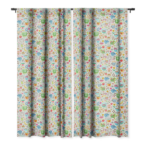 Ninola Design Tea and Coffee Snacks Blackout Window Curtain