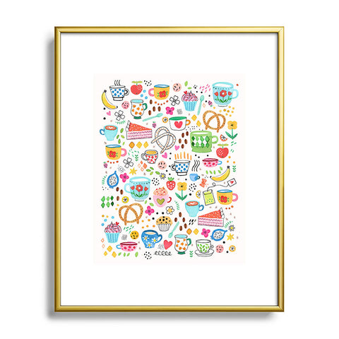 Ninola Design Tea and Coffee Snacks Metal Framed Art Print