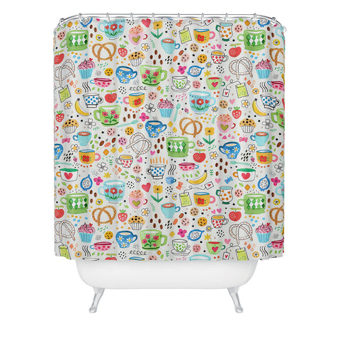 Ninola Design Tea and Coffee Snacks Shower Curtain
