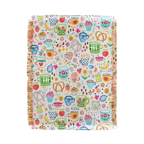 Ninola Design Tea and Coffee Snacks Throw Blanket