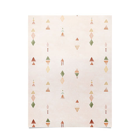 Ninola Design Terracota Watercolor Triangles Poster