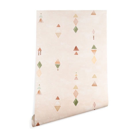 Ninola Design Terracota Watercolor Triangles Wallpaper