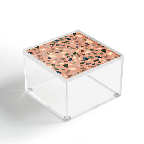 Ninola Design Terrazzo Mineral Watercolor Coral Acrylic Box