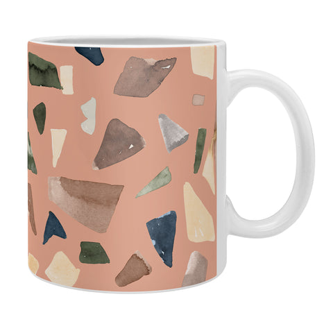Ninola Design Terrazzo Mineral Watercolor Coral Coffee Mug
