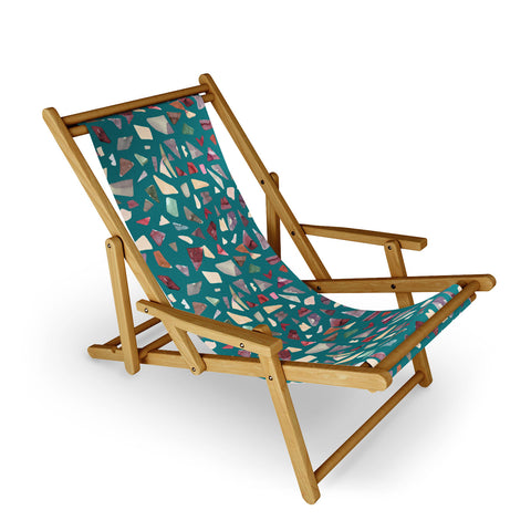 Ninola Design Terrazzo Mineral Watercolor Green Sling Chair