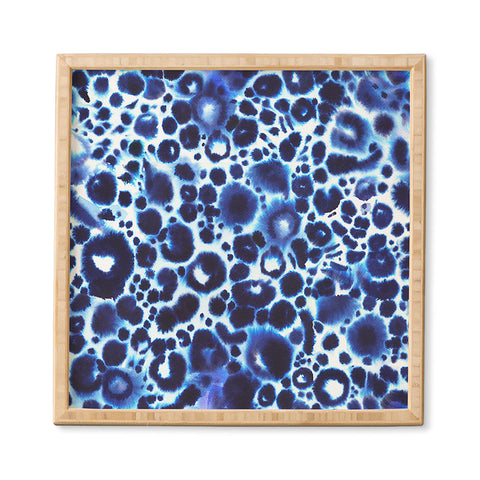 Ninola Design Textural abstract Blue Framed Wall Art