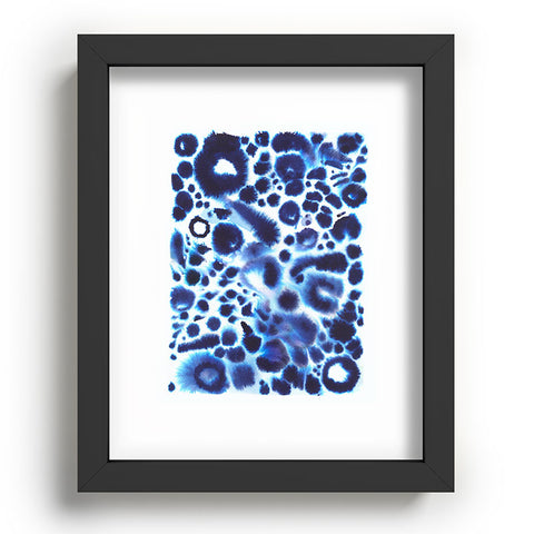 Ninola Design Textural abstract Blue Recessed Framing Rectangle