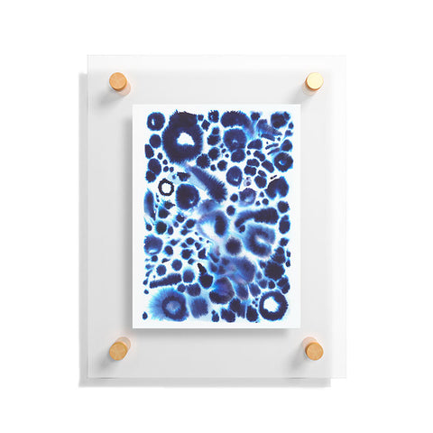 Ninola Design Textural abstract Blue Floating Acrylic Print