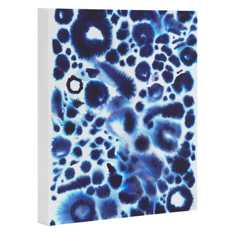 Ninola Design Textural abstract Blue Art Canvas