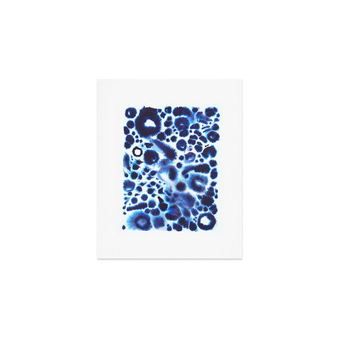Ninola Design Textural abstract Blue Art Print