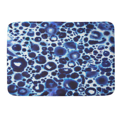 Ninola Design Textural abstract Blue Memory Foam Bath Mat