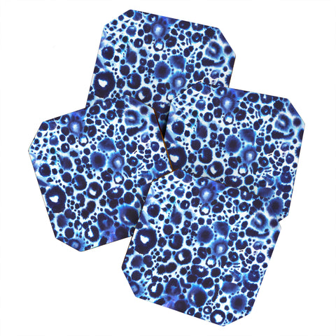 Ninola Design Textural abstract Blue Coaster Set