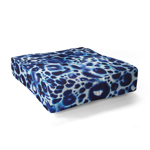 Ninola Design Textural abstract Blue Floor Pillow Square