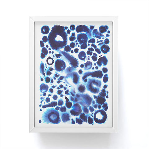 Ninola Design Textural abstract Blue Framed Mini Art Print