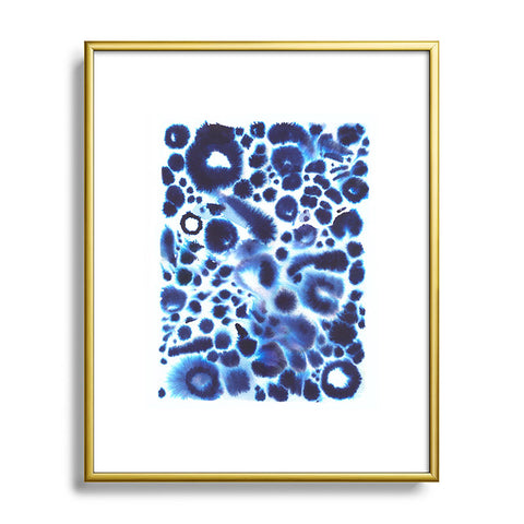 Ninola Design Textural abstract Blue Metal Framed Art Print