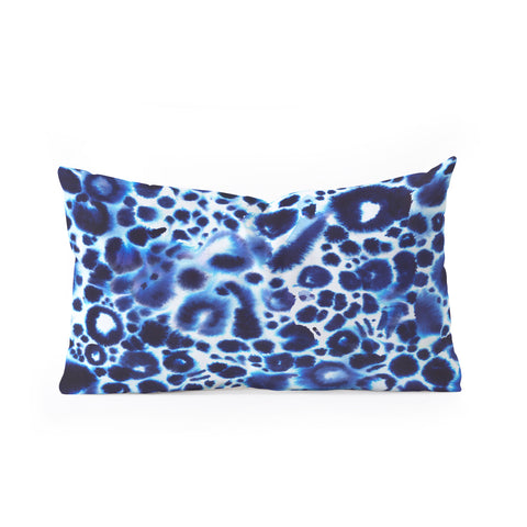 Ninola Design Textural abstract Blue Oblong Throw Pillow