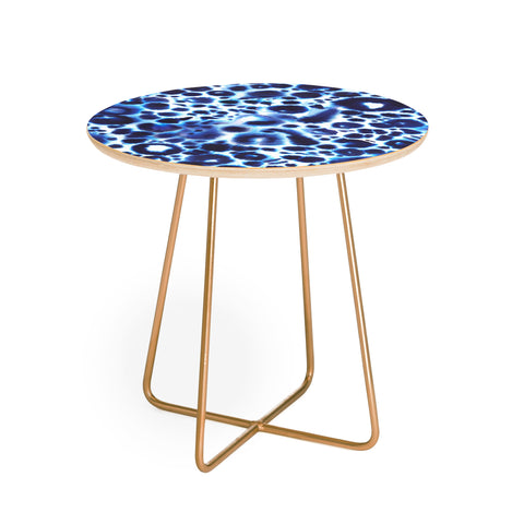 Ninola Design Textural abstract Blue Round Side Table