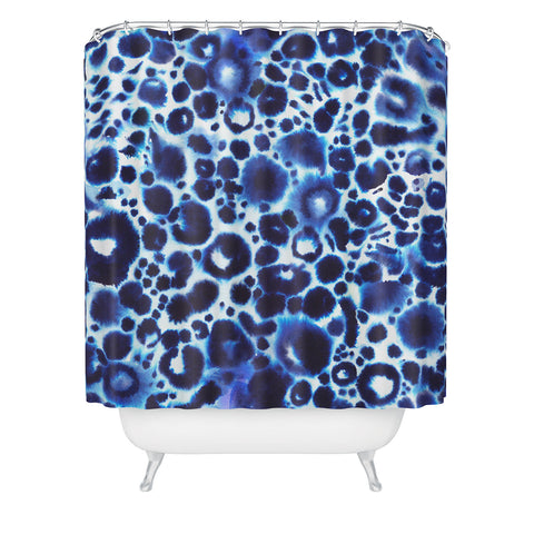 Ninola Design Textural abstract Blue Shower Curtain