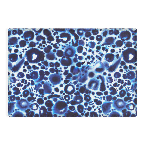 Ninola Design Textural abstract Blue Outdoor Rug