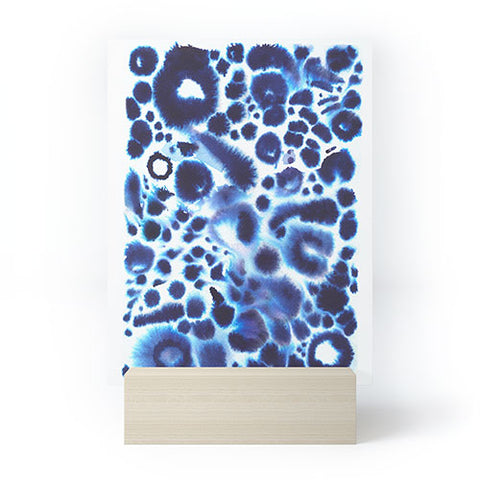 Ninola Design Textural abstract Blue Mini Art Print
