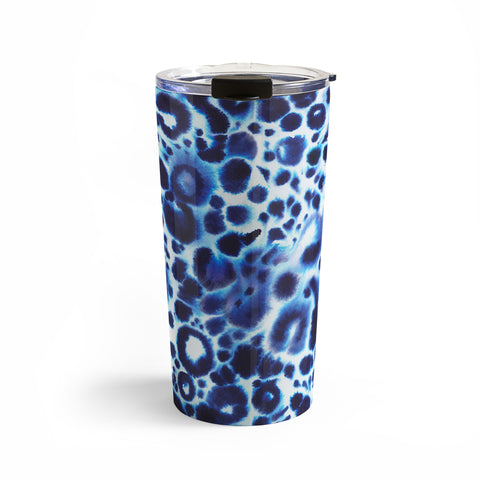 Ninola Design Textural abstract Blue Travel Mug