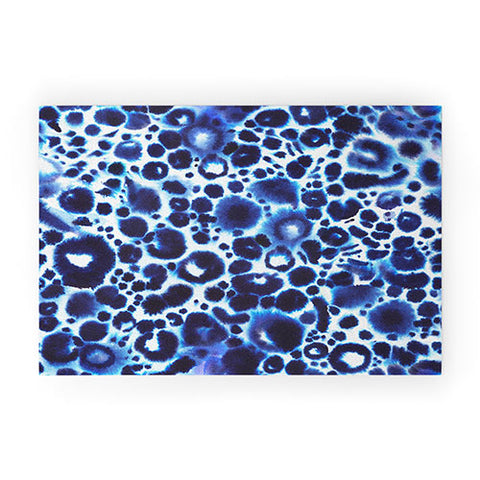 Ninola Design Textural abstract Blue Welcome Mat