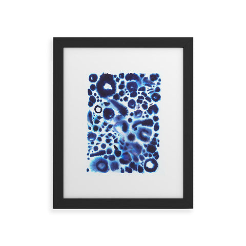 Ninola Design Textural abstract Blue Framed Art Print
