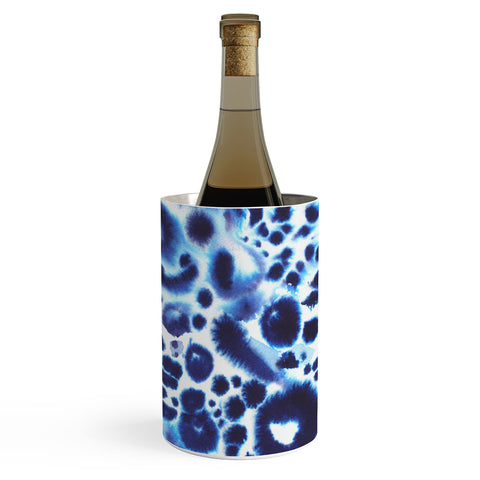 Ninola Design Textural abstract Blue Wine Chiller