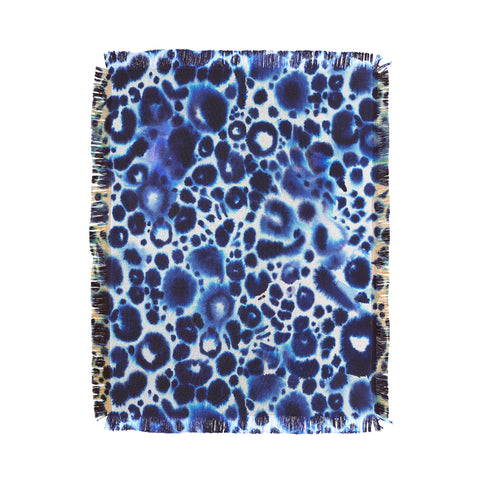 Ninola Design Textural abstract Blue Throw Blanket