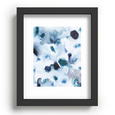 Ninola Design Textural abstract Indigo Recessed Framing Rectangle