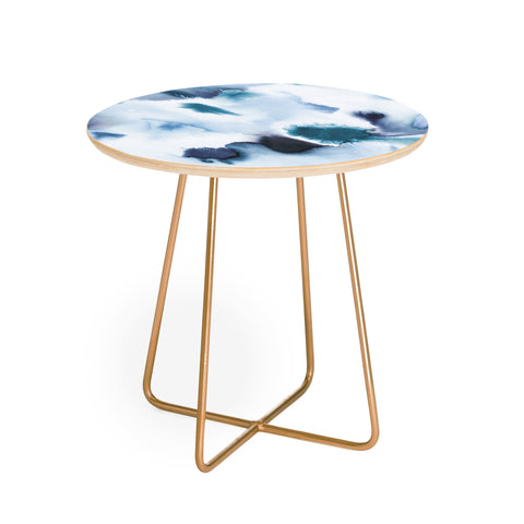 Ninola Design Textural abstract Indigo Round Side Table