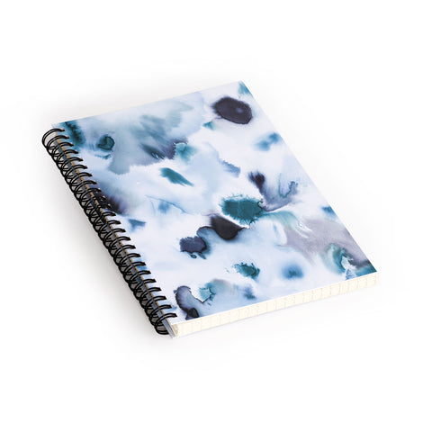Ninola Design Textural abstract Indigo Spiral Notebook