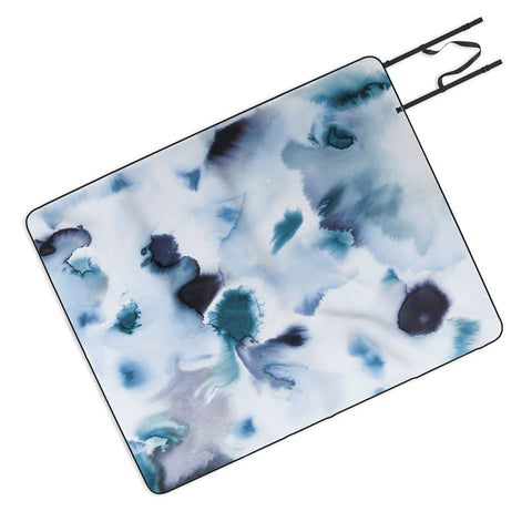 Ninola Design Textural abstract Indigo Picnic Blanket