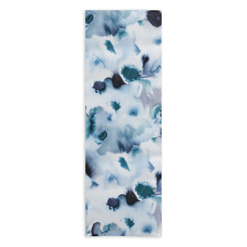 Ninola Design Textural abstract Indigo Yoga Towel