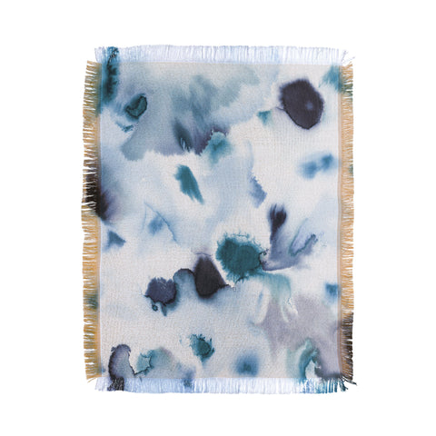 Ninola Design Textural abstract Indigo Throw Blanket