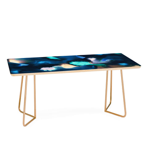 Ninola Design Textural Abstract Watercolor Blue Coffee Table